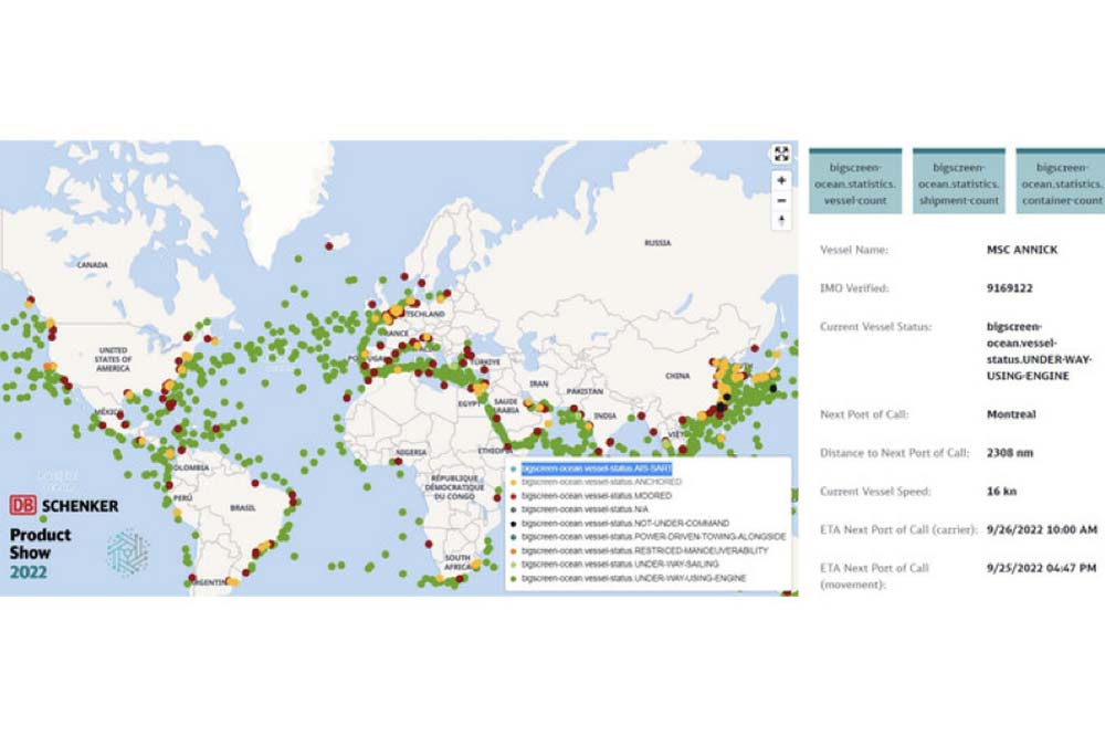 DB Logistik – digitaler Überblick aller Waren, die DB Schenker per Seecontainer transportiert