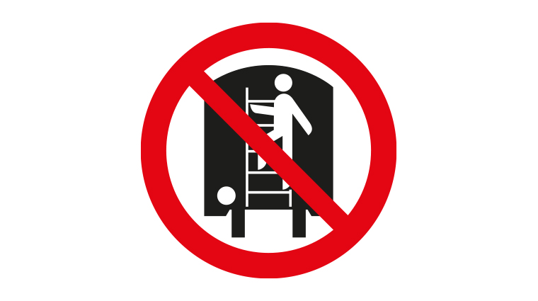 Gefahrenzeichen Bahn - Auf Züge klettern ist verboten