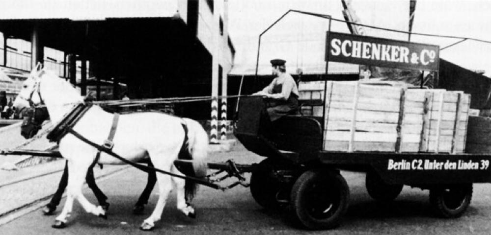 DB Logistik – um 1924 fuhren für Schenker & Co. noch Pferdegespanne