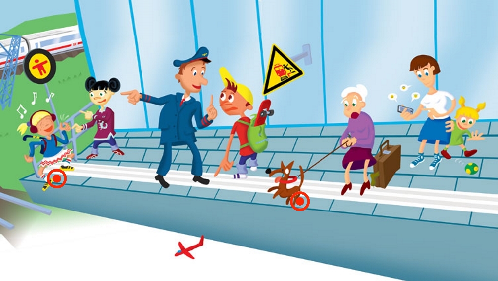 Verhalten am Bahnsteig - Achte immer auf die weisse Linie und halte Abstand zur Bahnsteigkante