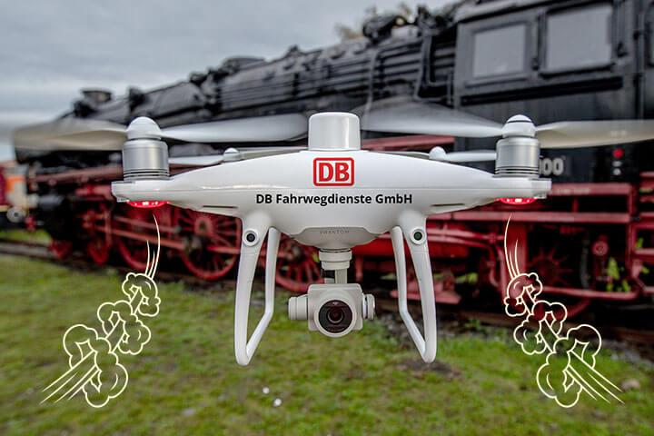 Drohnen bei der Bahn - fliegende Spezialeinheiten zur Fahrwegskontrolle