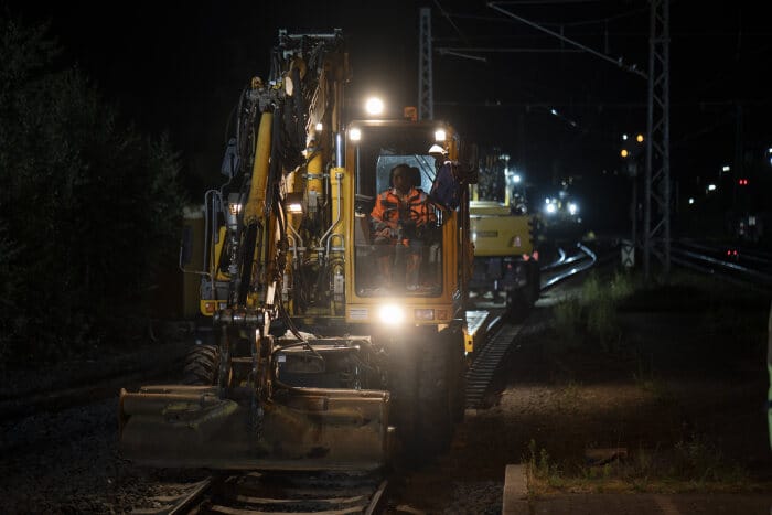 DB-Bauprojekte – auch nachts finden die Bauarbeiten der Bahn statt